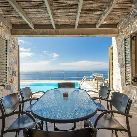 Iris, Luxury Stone In With Private Infinity Pool, Bbq And Amazing Sea View Villa Stoupa